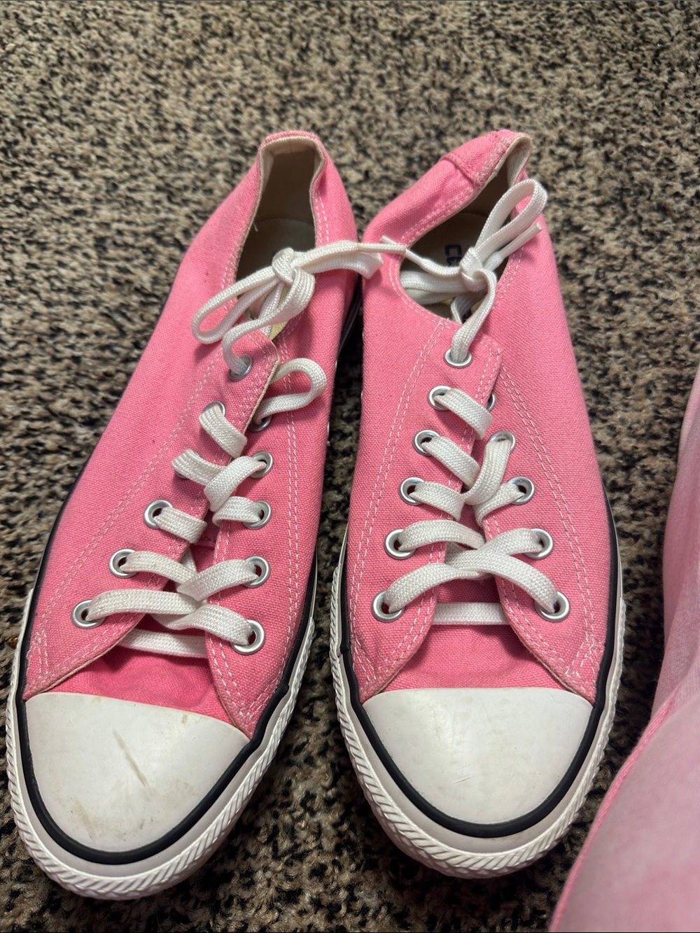 Converse Pink Low-Top Canvas Sneakers with White Laces